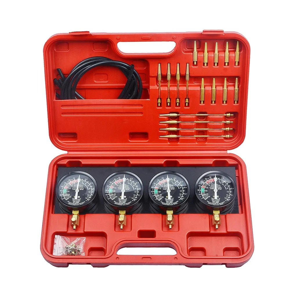 Kit Synchronisation Carburateur Précis avec 4 Tuyaux et Boîtier Robuste