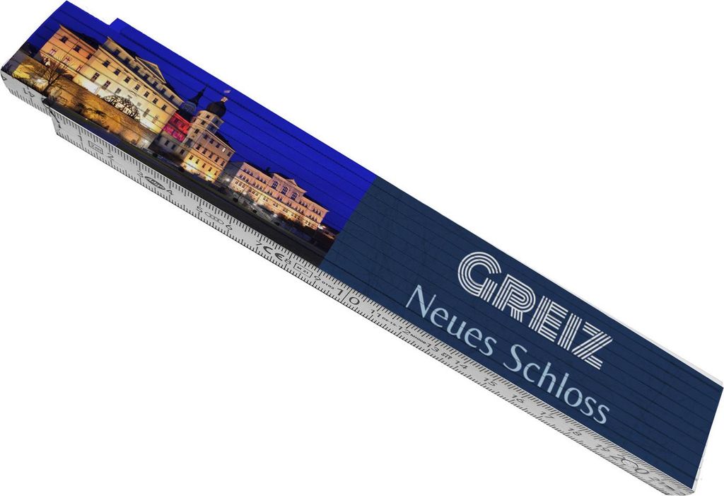 streetline Greiz Neues Schloss Meterstab aus Holz