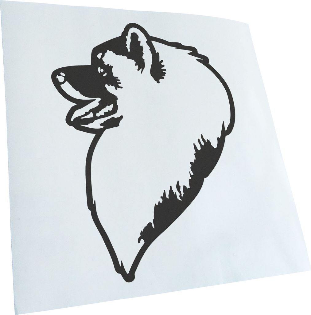 Kiwistar - Autoaufkleber - Keeshond Hund - Dunkelgrau - 30x23cm - Aufkleber für Auto, Laptop, Fahrrad, LKW, Motorrad mehrfarbig JDM Decal Racing