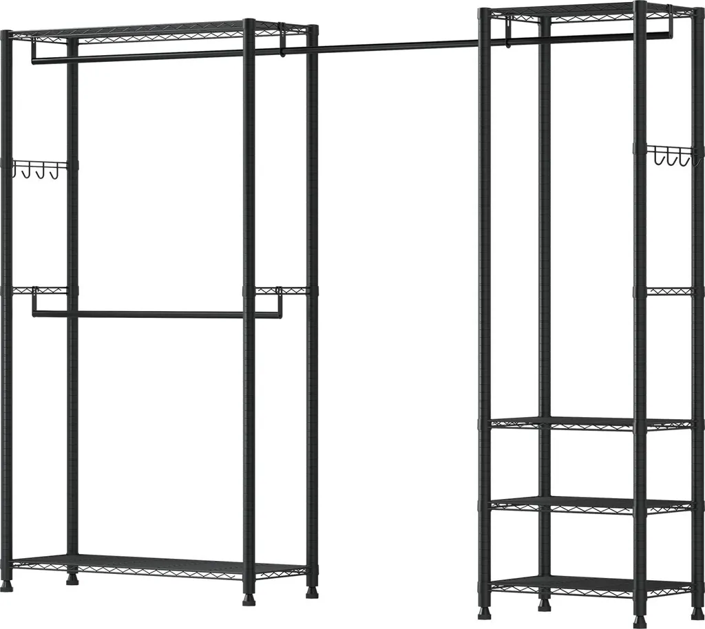 Organisateur de Vêtements pour Magasin ou Chambre avec 6 Étagères Noir