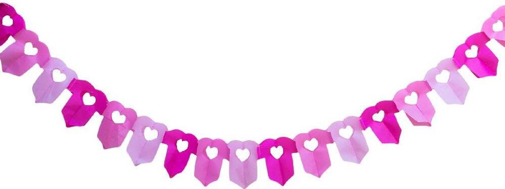 Oblique Unique Girlande Baby Shower Schwangerschaft - Hemdchen pink