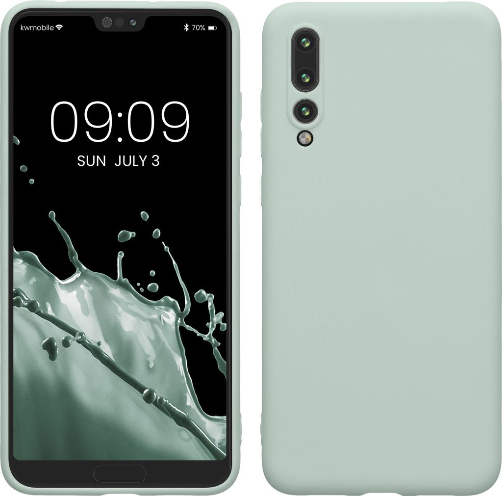 kwmobile Hülle kompatibel mit Huawei P20 Pro Hülle - weiches TPU Silikon Case - Cover geeignet für kabelloses Laden - Cool Mint