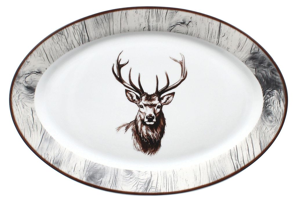 Alois Servierplatte oval Porzellan 35,5x24,3cm Hirsch Produktbild 