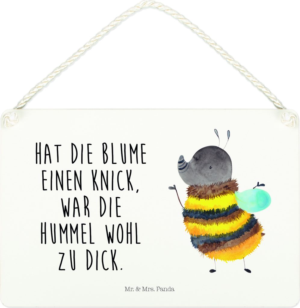 Mr. & Mrs. Panda Schild Hummel flauschig DIN A4 - Weiß - Geschenk, Blume, Biene, sprüche, wandtafel, holzbild, Türschild, Lustige, Natur, Wandbi...