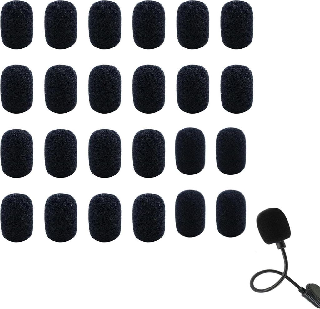 24 Stück Popschutz Mikrofon,Mikrofon Windschutz,Lavalier Windschutz für Mikrofon und Headset aus Schaumstoff, Mini-Mikrofon Headset Windschutzsch...
