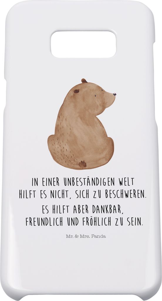 Mr. & Mrs. Panda Samsung Galaxy S8 plus Handyhülle Bär Schulterblick - Weiß - Geschenk, Cover, Weltansicht, Handy, Motivation, Selbstachtung, Te...