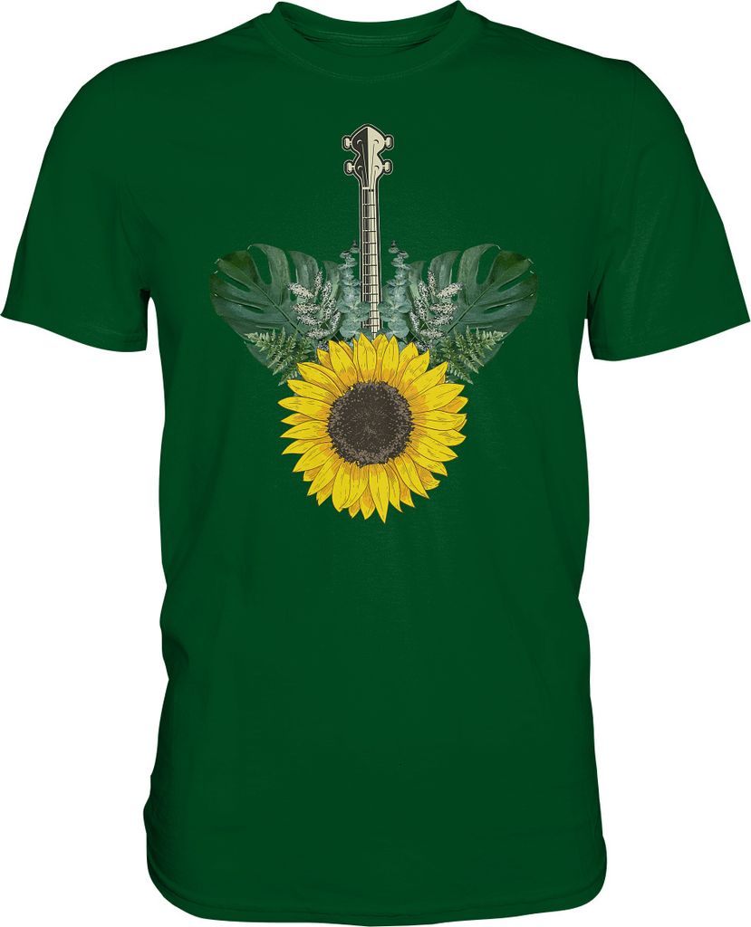 Ukulele Sonnenblumen T-Shirt Garten Hawaii Motiv Gärtner Produktbild 