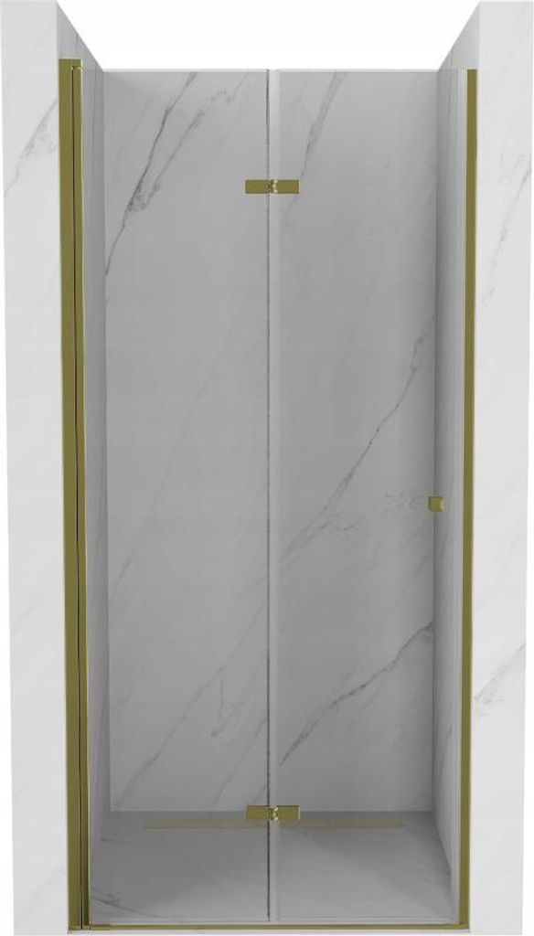 Mexen Lima Porte de douche pliante 100 cm, transparente, or Image du produit 