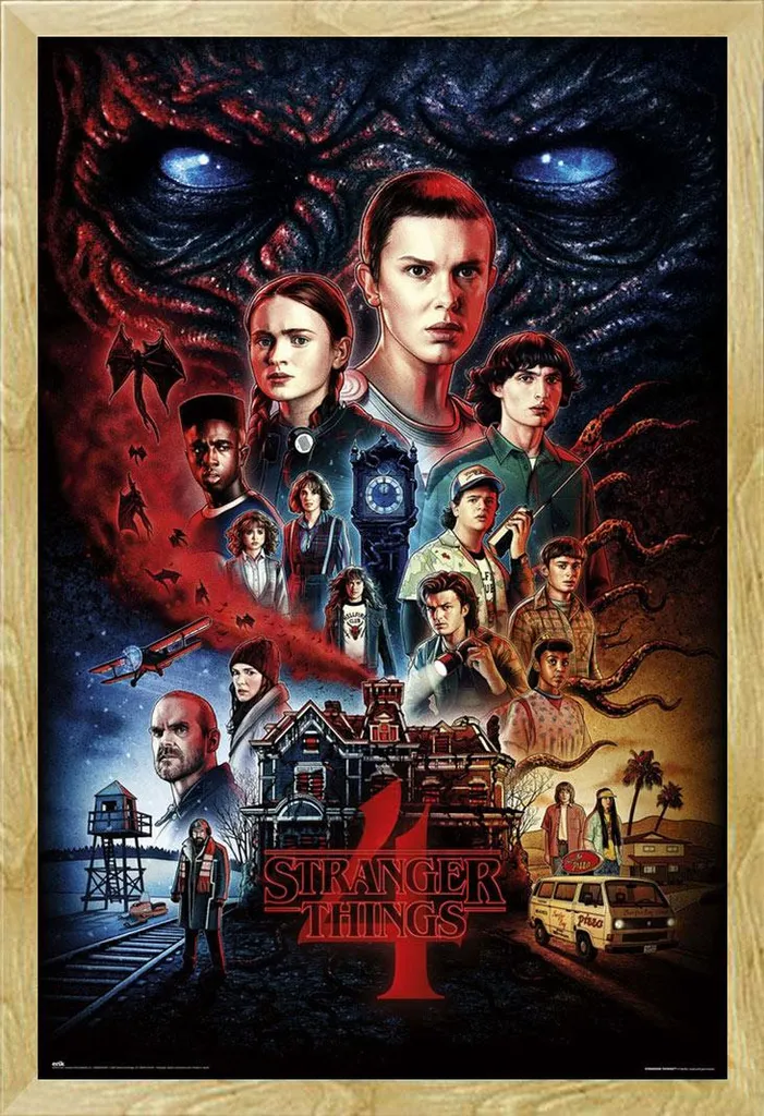 Décoration Murale Stranger Things Maison de Vecna Cadre Hêtre Shinsuke® XL