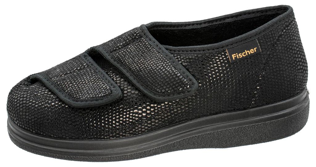 Fischer Herren Ortho Flache Hausschuhe, Schwarz Schwarz Produktbild 