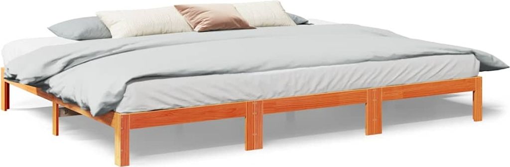 vidaXL Familienbett ohne Matratze Wachsbraun 240x200 cm Massivholz