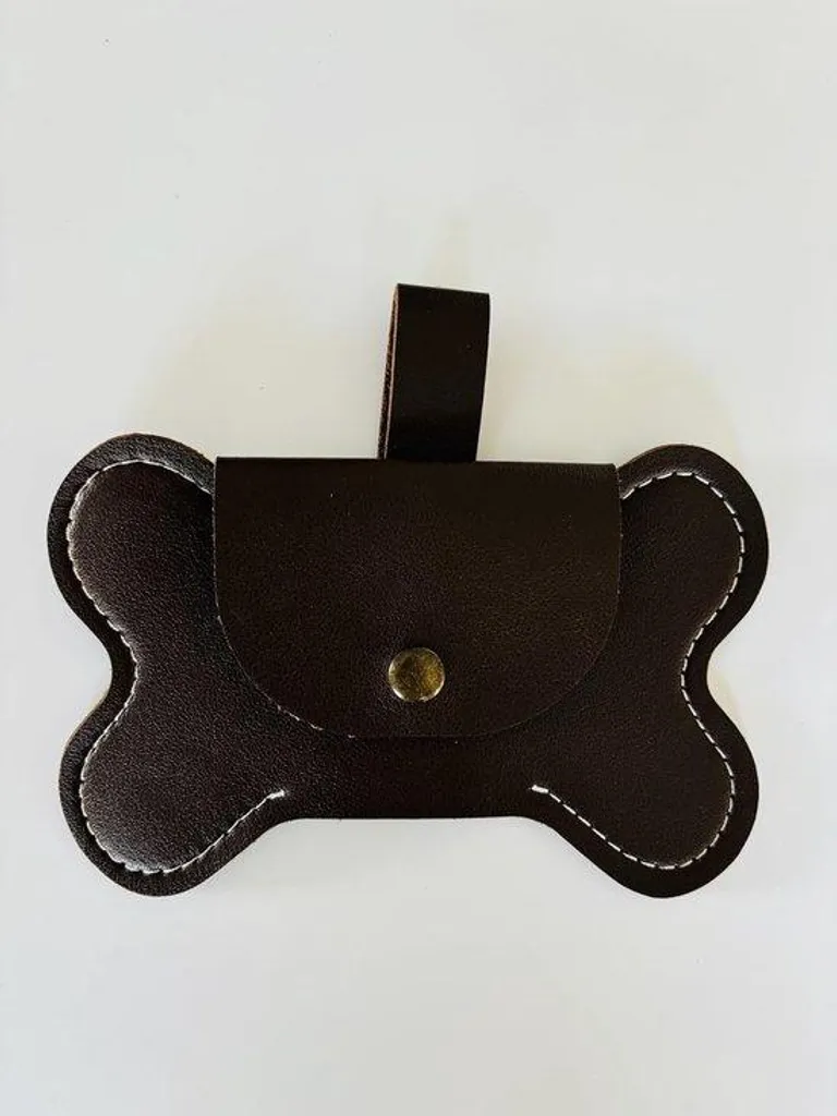 Sacoche de transport chien cuir marron - Accessoire balade chic 25cm