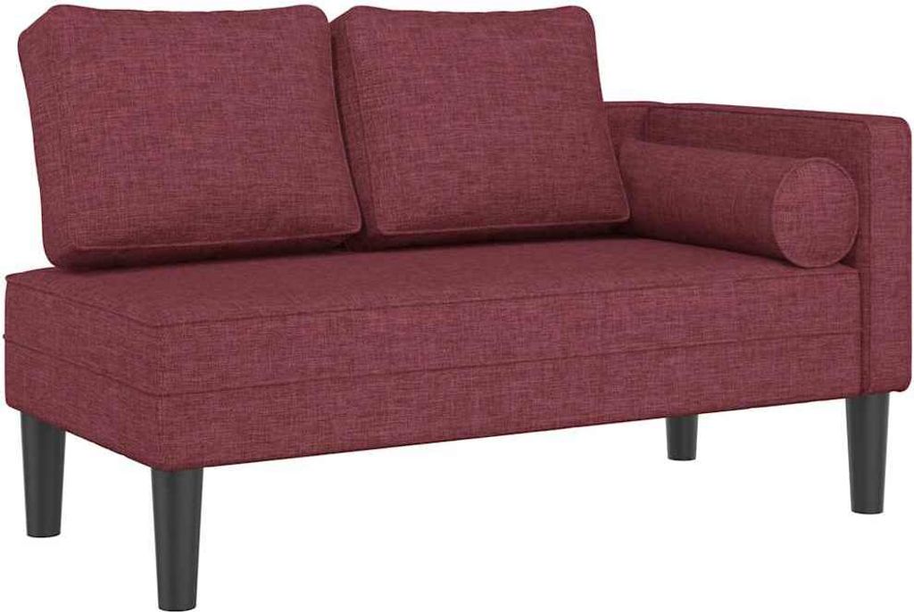 vidaXL Chaiselongue mit Kissen Weinrot Stoff Produktbild 