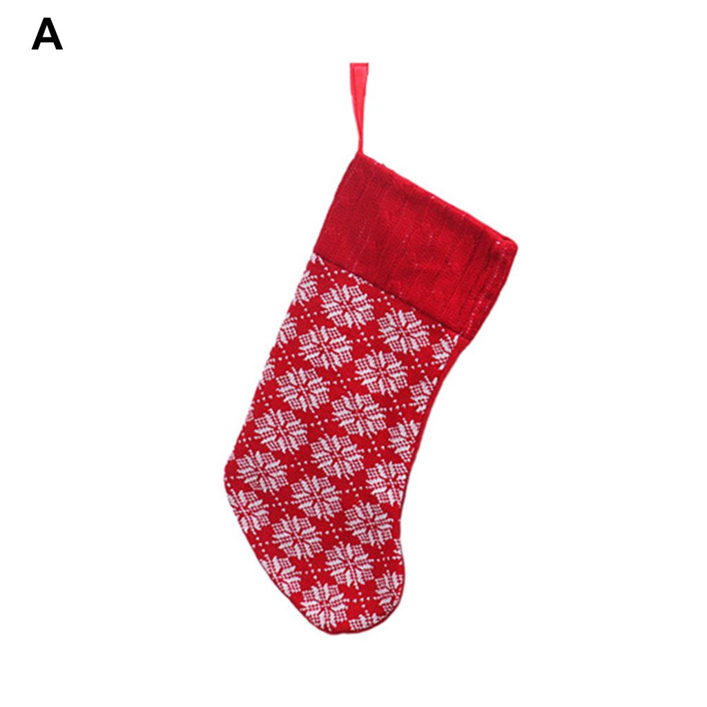 Hängende Ornamente umweltfreundliche Verschleiß resistente gestrickte Stoff Weihnachtsgeschenkbeutel Kaminstrümpfe für Zuhause-A