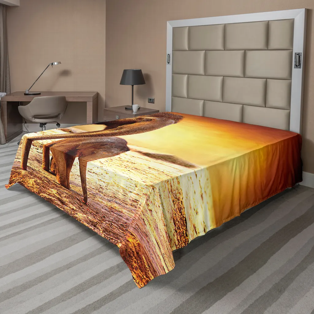Drap de dessus décoratif Zoo Safari 275x260 cm coloris orange foncé
