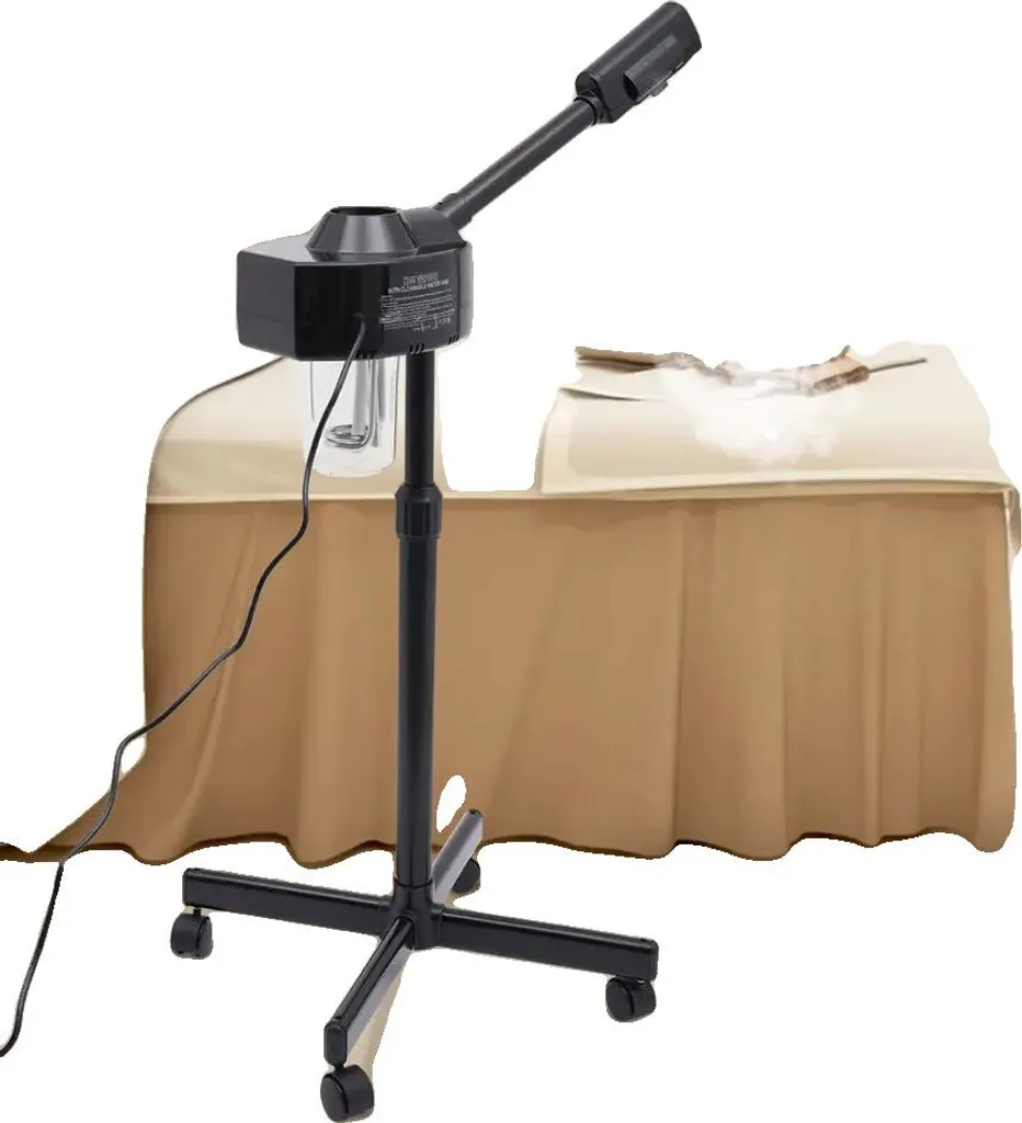 Vaporisateur Visage 800W Noir avec Réservoir 680ml et Pied Réglable