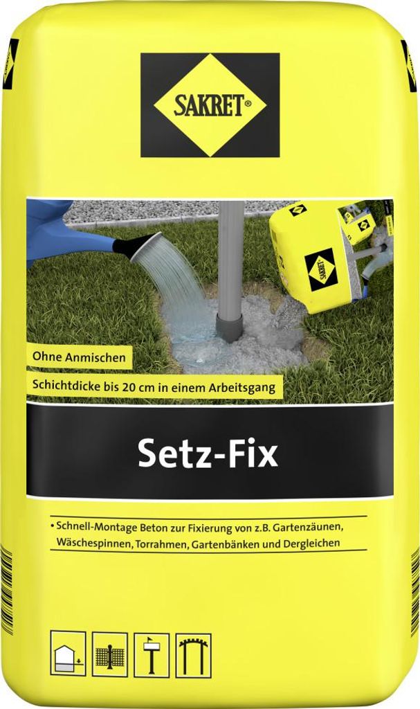 SAKRET Setz-Fix Schnellzement 10 kg, frostbeständig, außen, Produktbild 