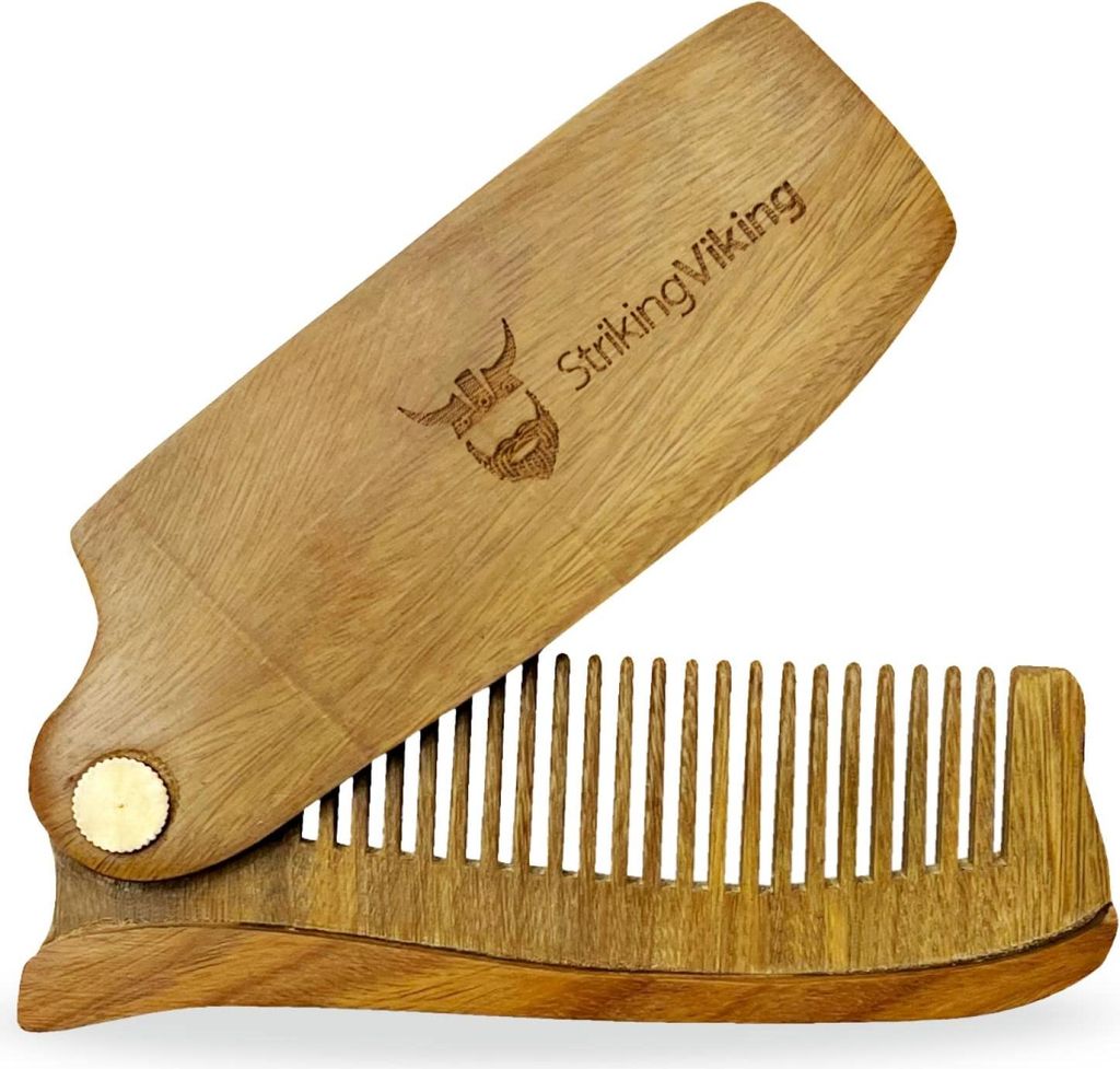 Pettine pieghevole in legno da uomo Immagine del prodotto 