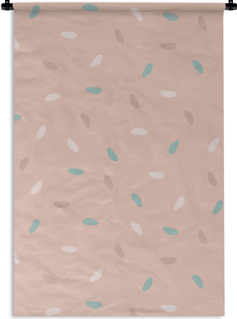 MuchoWow Wandteppich Wandbehang Sommer - Blau - Weiß 90x135 cm Tapisserie Dekoration Wandtuch - Baumwolle - Wandskulptur