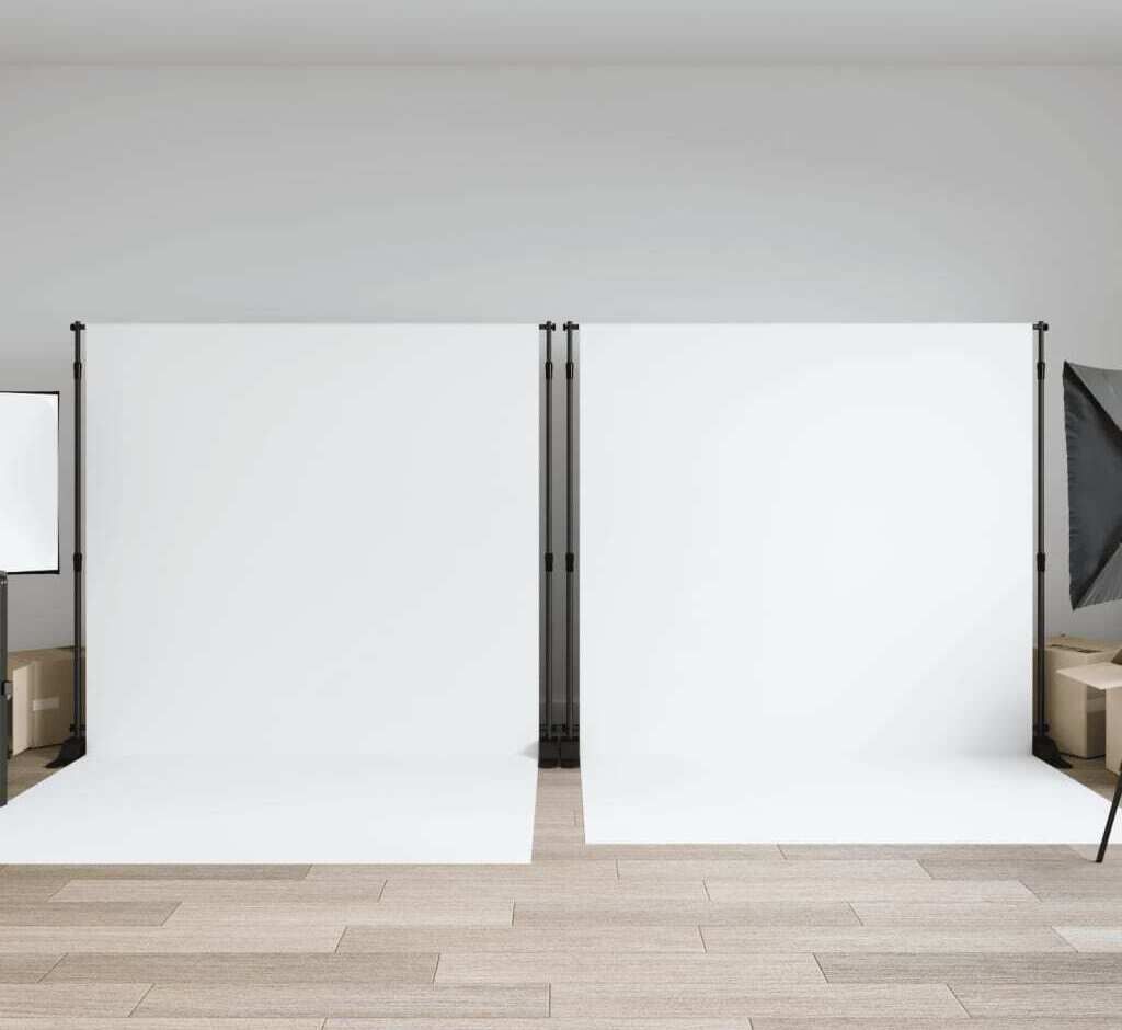 "im Angebot" Hintergrundstative 2 Stk. Schwarz 305x243 cm Stahl - Studiospots CC8093