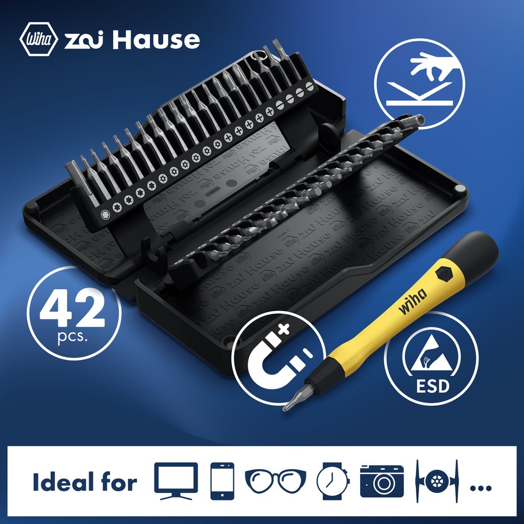 Wiha zai Hause Micro Bit Set mit ESD Feinmechanik Produktbild 7