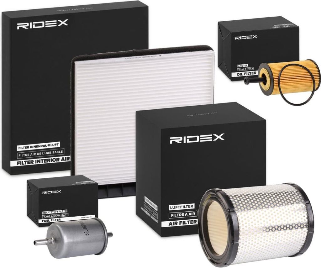 RIDEX Filterset Inspektionspaket Filtersatz passend für PEUGEOT PARTNER Combispace (5F) PARTNER Kasten (5) für CITROËN Berlingo / Berlingo First