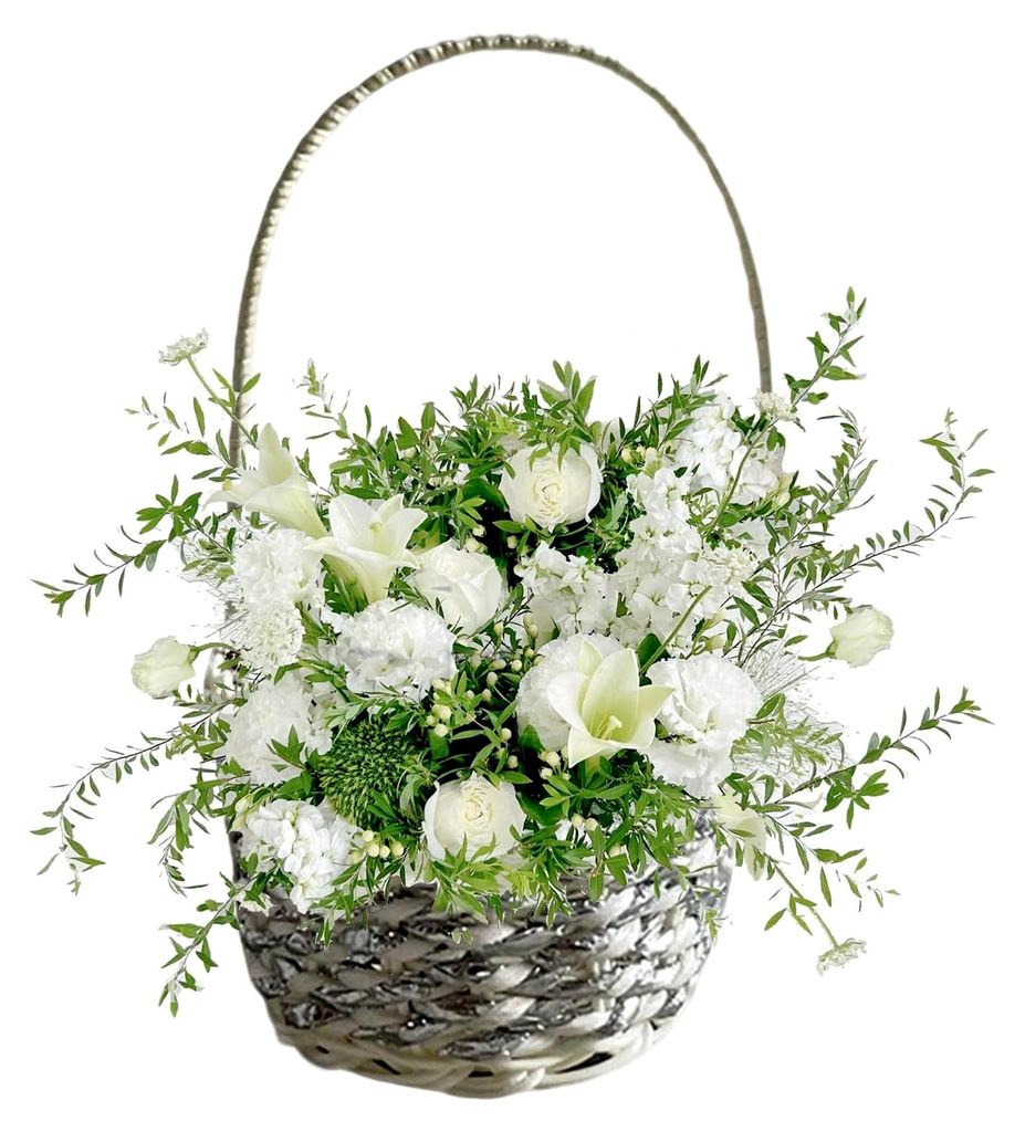 Mini Korb, florale Tischdekoration für Hochzeitstische aus Kunstrattan - natürlicher Aufbewahrungskorb für Wohnzimmer und Schlafzimmer