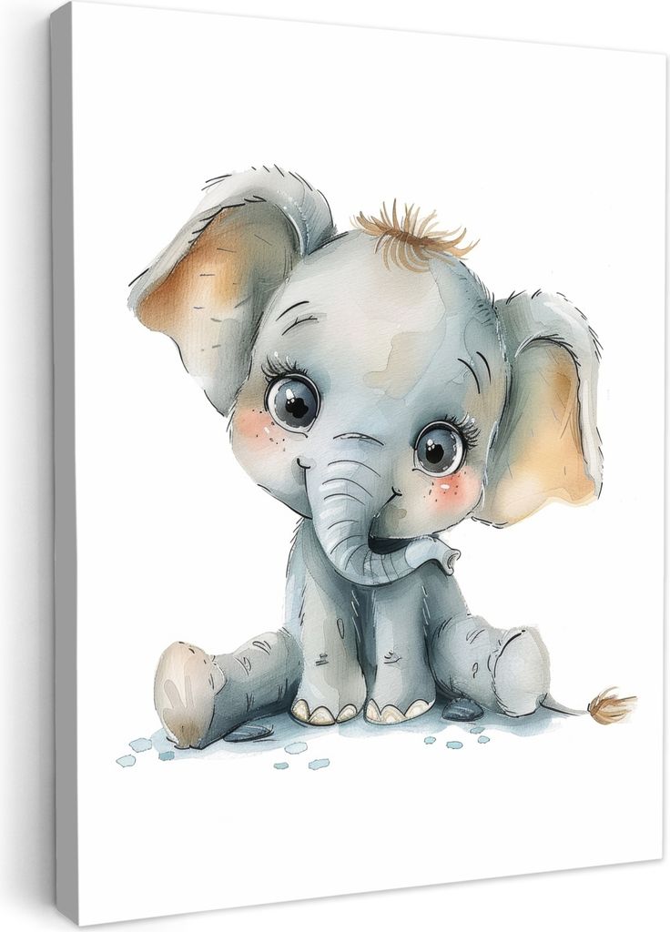 Leinwand Bilder 30x40 cm - Kinder Tiere - Elefant, Bilder, Produktbild 