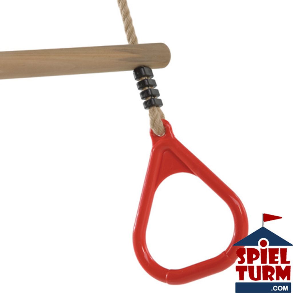 KBT Holz Ring Trapez mit Kunststoff Ringe Pp Rot