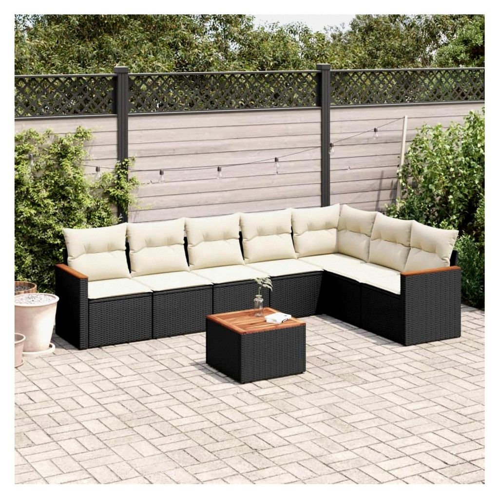 Ecklounge für den Balkon mit Stauraum, Gartenlounge für kleine Balkone, Rattan Sofa für den Außenbereich, Loungemöbel für den Balkon, Gartens...