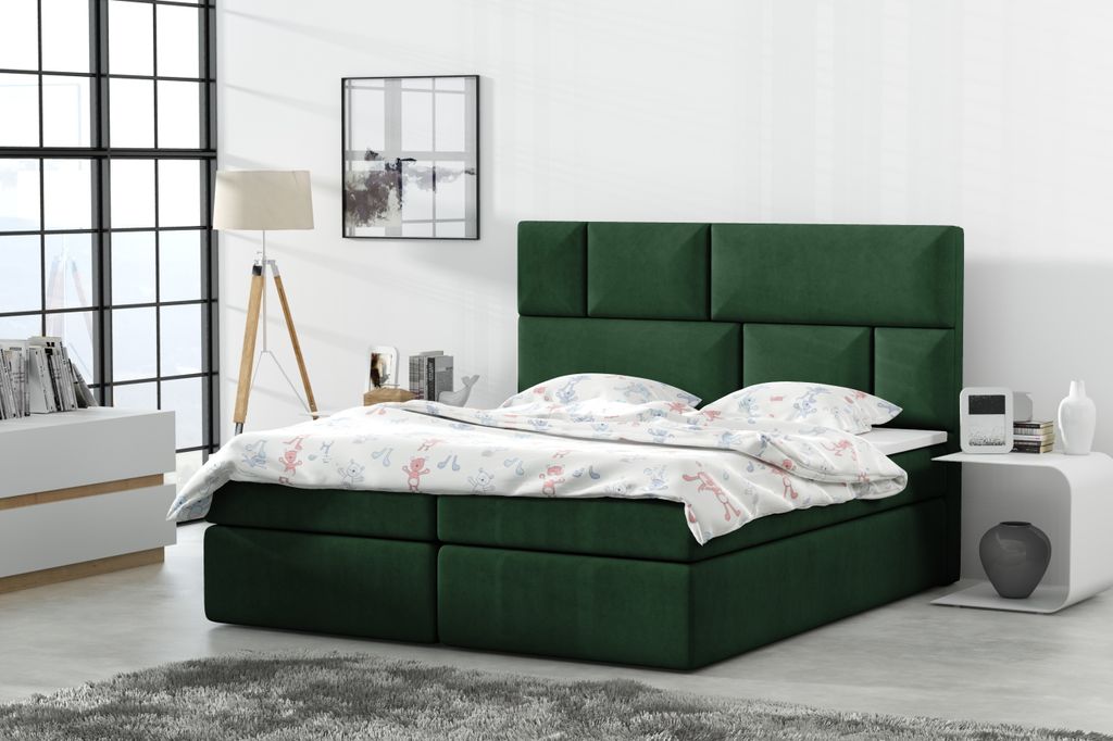 QUEEN ELIZABETH BOXSPRINGBETT LIEGEFLÄCHE: 180 x 200 IN SAMTSTOFF VELVET PREMIUM