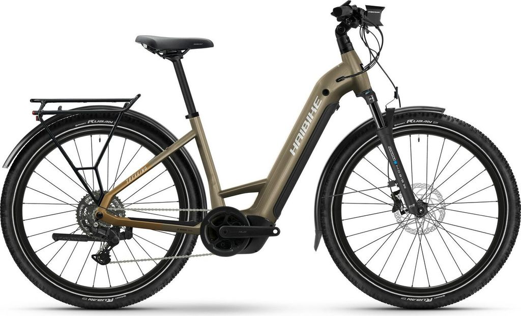 Haibike TREKKING 6.5 toffee/sand/silver glänzend 27,5" 600 Wh Wave E-Tourenbike in Bronze