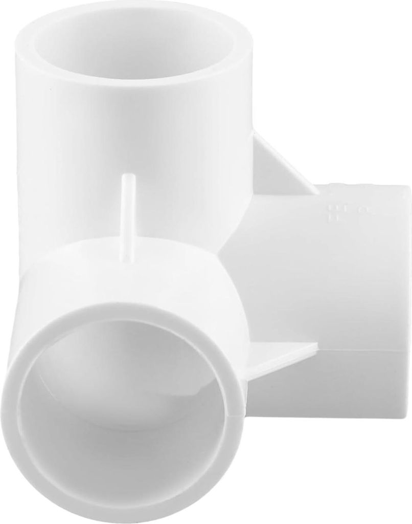 Packung mit 10 PVC 3-Wege-Buisfittingen 32mm Innendurchmesser (Weiß) Eckverbinder für Gewächshausrahmen