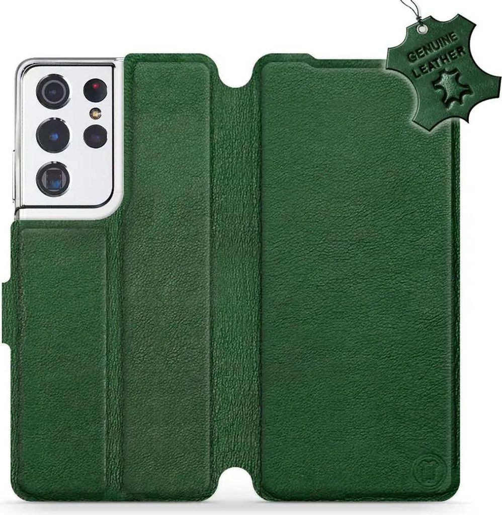 Echtleder Handyhülle für Galaxy S21 Ultra, Mobiwear Leather, Grün