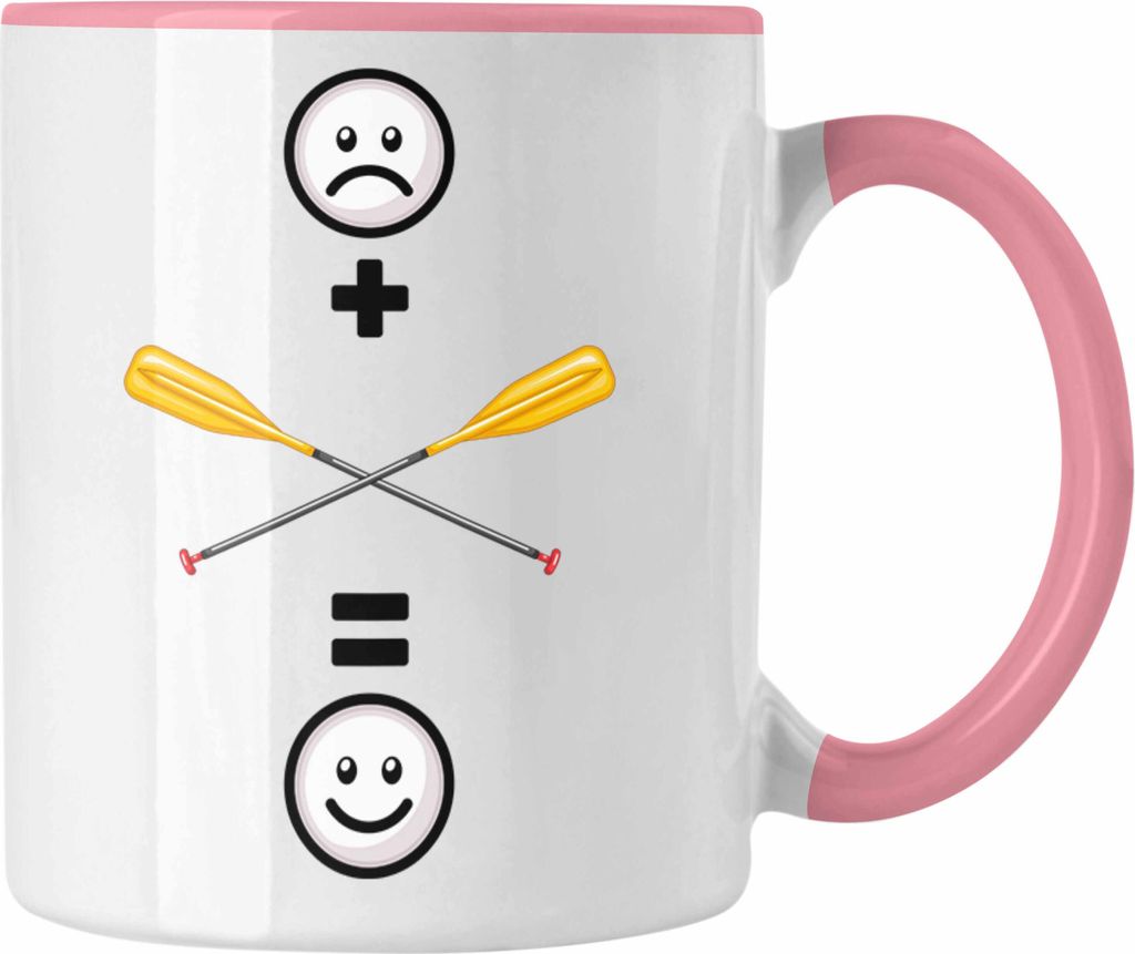 Trendation - Wildwasser Rafting Tasse Geschenk für Wildwasser Rafting Lustige Geschenkidee :( + Rafting = :) Geburtstag (Rosa)