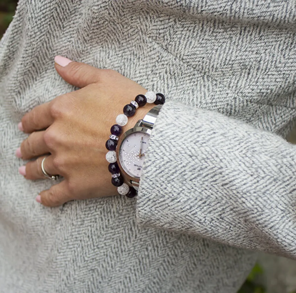 Offerta Bracciale MINK69 Ametista Cristallo 17cm - Lusso Accessibile