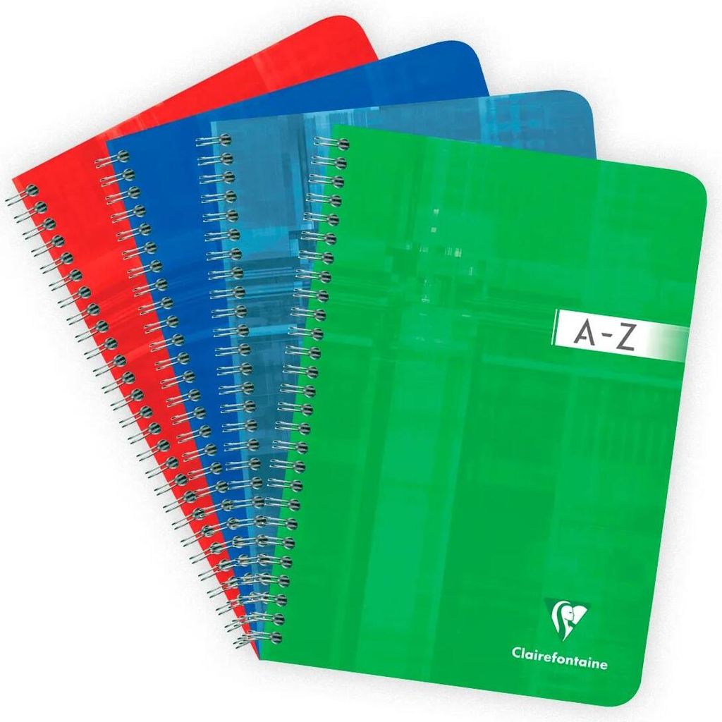 Clairefontaine 10x Adressbuch A5 Doppelspirale, 50 Bl kariert 90g Sortiert 8539C