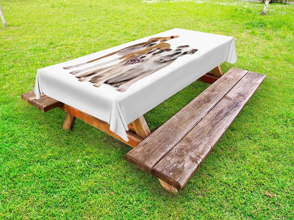 ABAKUHAUS Hündchen Tischdecke Outdoor, Lustige Studioaufnahme Foto von Lovely Verschiedenen Rassen von Hunden Tragen Ein Schaldruck, Mehrfarbig, 1...
