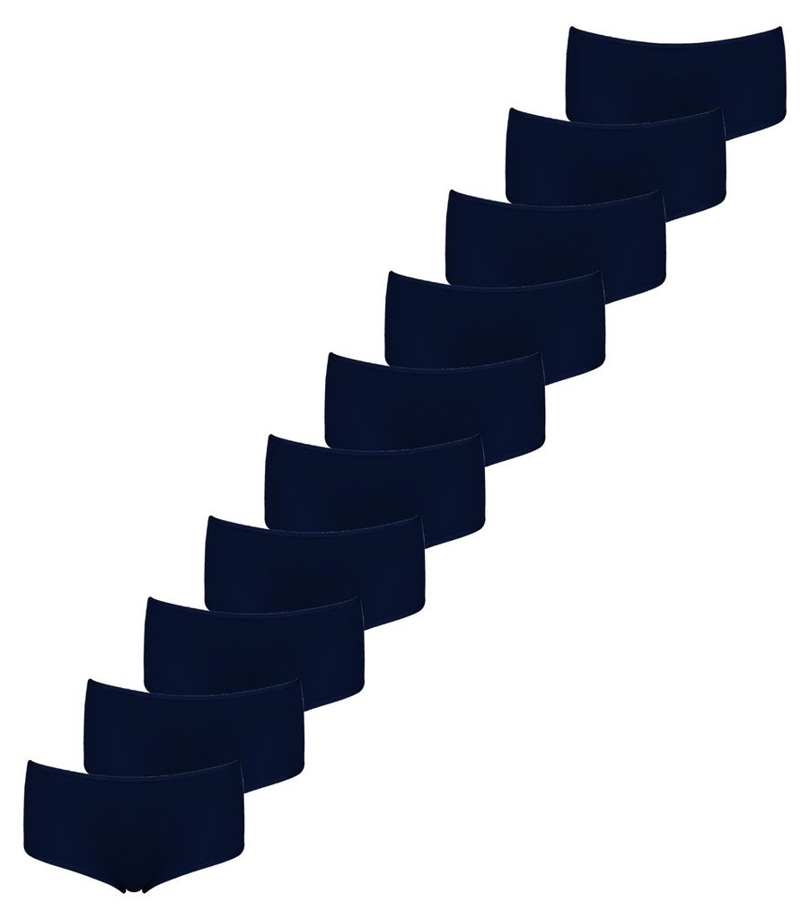 NUR DIE Damen Midislip 10-Pack Basic - schwarz - Größe 48-50