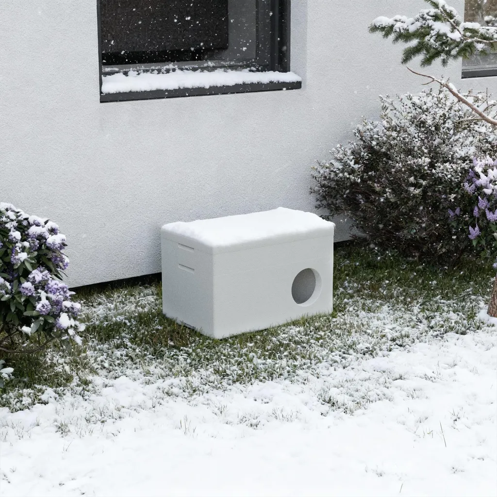 Refuge Extérieur pour Chat : Protection Intempéries Polystyrène 58 cm - 4