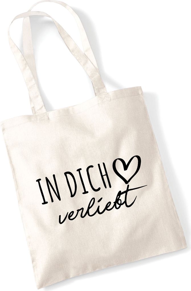 Huuraa Jutebeutel In dich verliebt 10 Liter Natural Baumwolle Tasche Geschenkidee