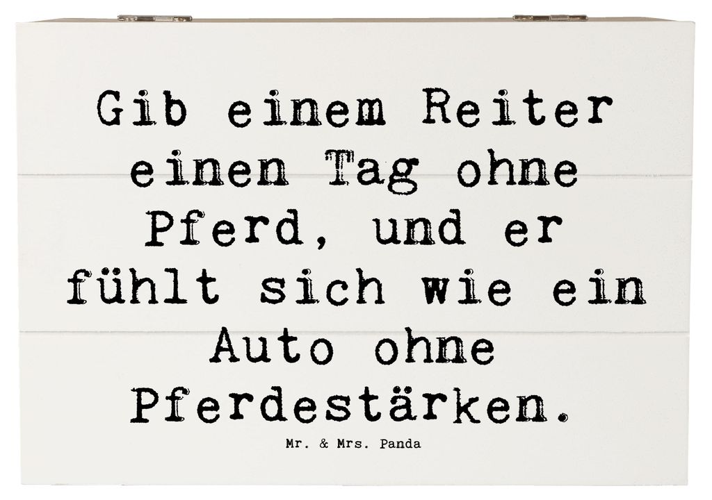 Mr. & Mrs. Panda Holzkiste Spruch Reitsport Liebe 22 x 15 cm - Weiß - Geschenk, Reitbegeisterte, Sportart, Sportler, Vertrauen, Pferde, Teamsport,...