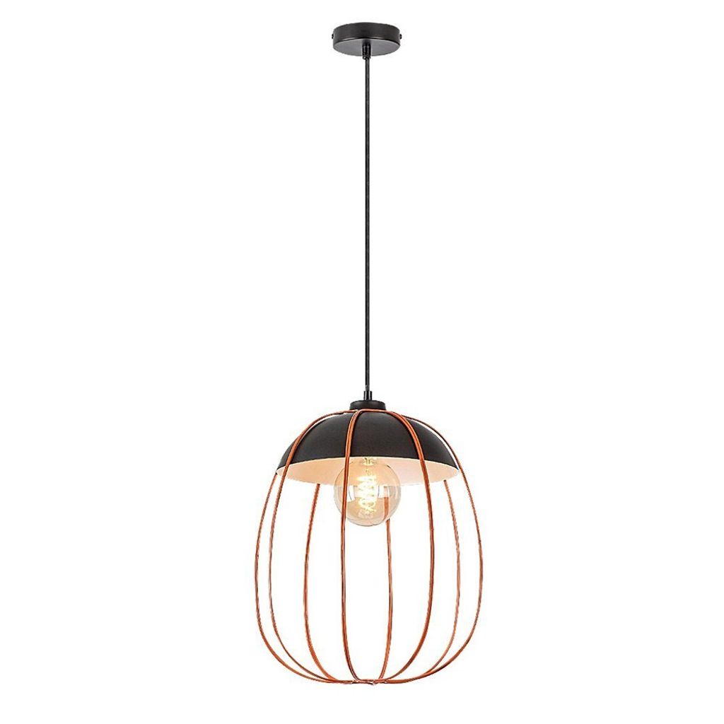 Rabalux 72034 Pendelleuchte 1 Spot Svens, E27, schwarz-orange, rund, Industriell, ø270mm