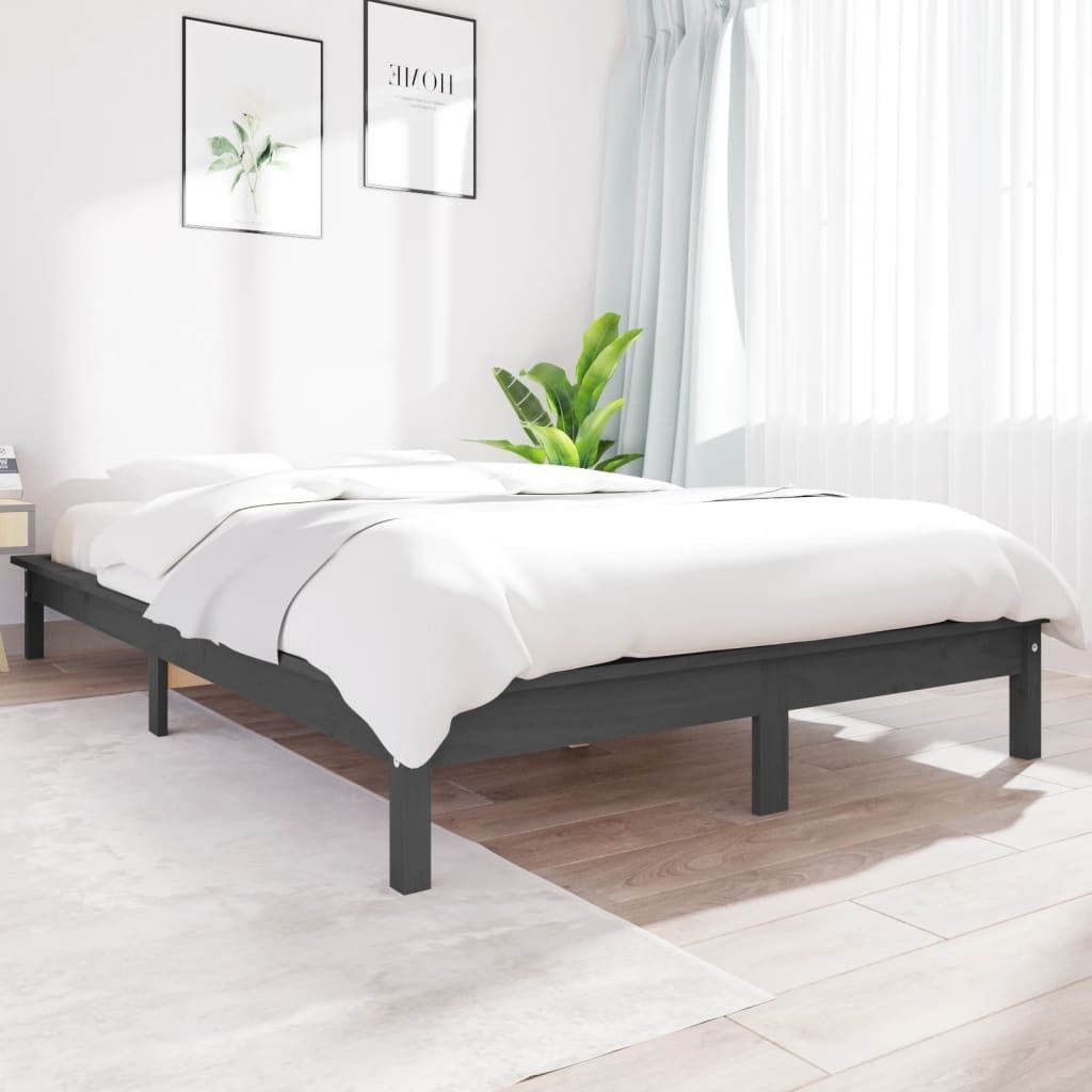 "Rabatt" Massivholzbett Schlafzimmer - Bettgestell moderne - Grau 160x200 cm Kiefer - Klassische Betten CC21804
