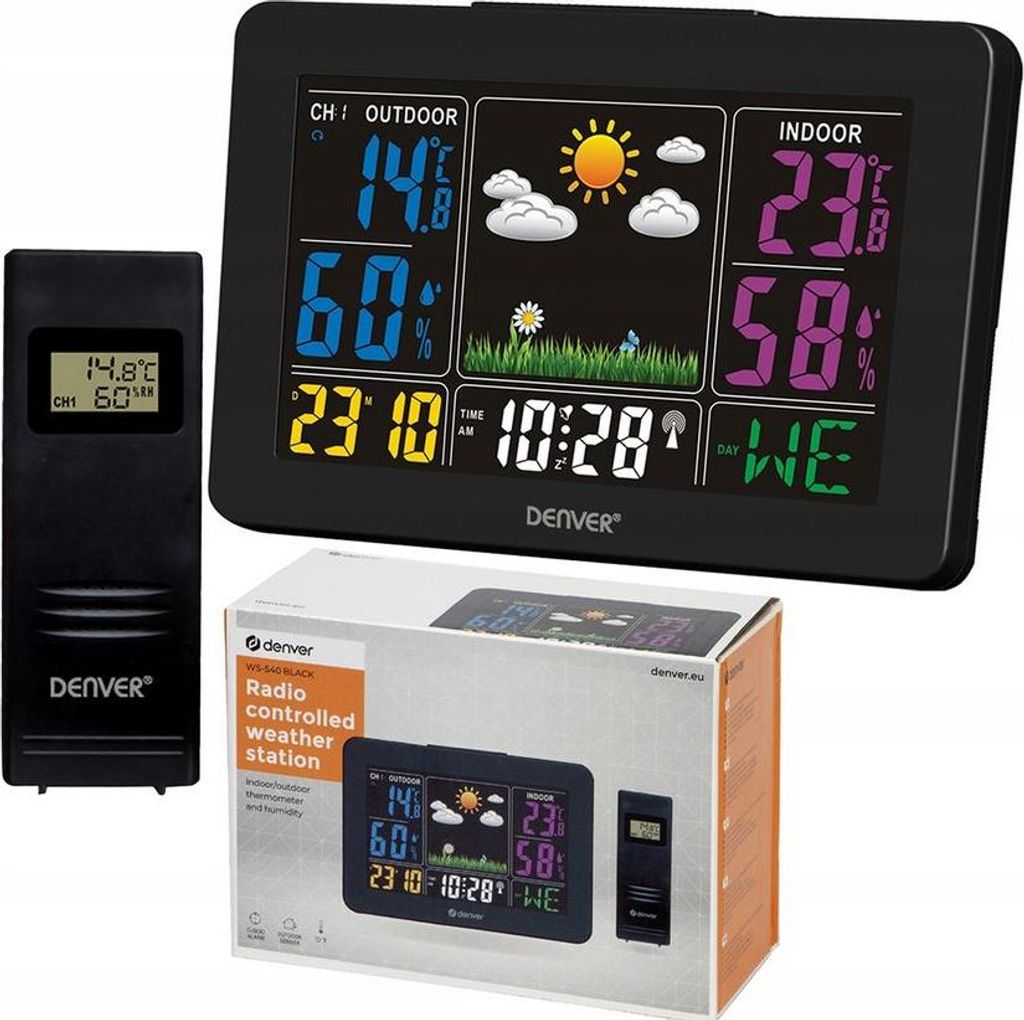 Denver WS-540BLACK, Czarny, Wilgotnościomierz wewnętrzny, Zdjęcie produktu 