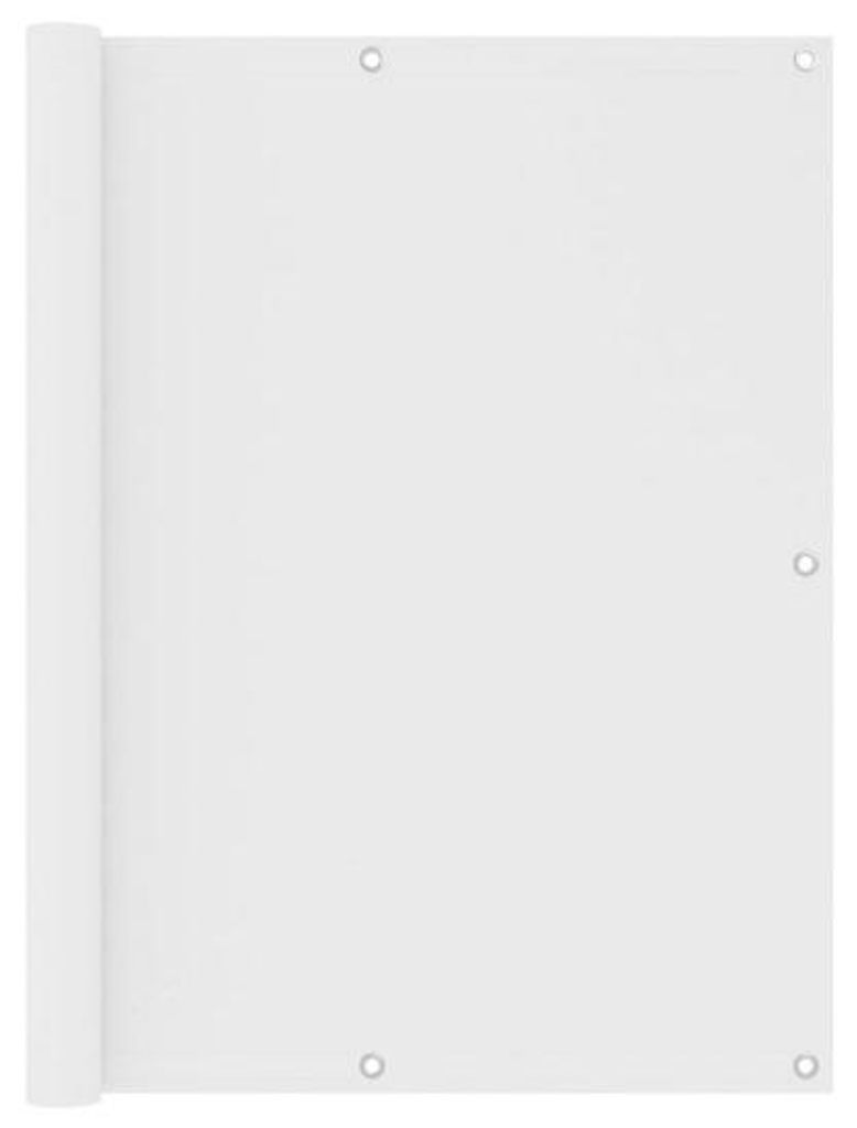 Balkonüberdachung - 120x400 cm - Oxford-Stoff - Weiß - Wind- & Wasserfest - Hoch Privacy-Tuch - inkl. 12m Seil - UV-beständig