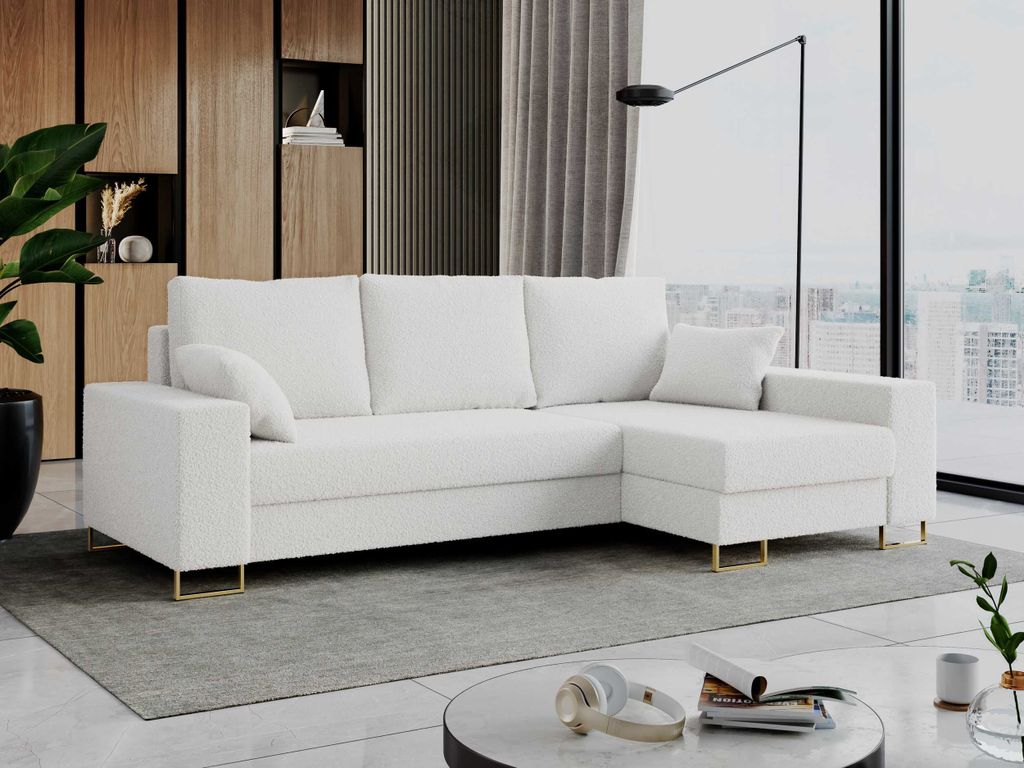 Ecksofa mit Schlaffunktion L-Form mit Bettkasten - Produktbild 