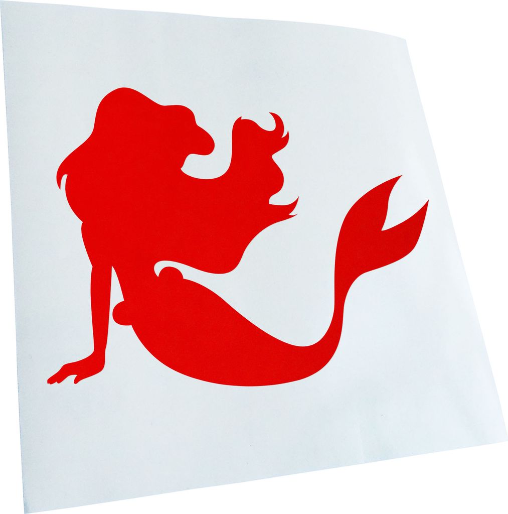 Kiwistar - Autoaufkleber - rot - 30 x 22 cm - Meerjungfrau - Heckscheibenaufkleber - Aufkleber für Auto Kfz Fahrrad, LKW, Truck Mofa