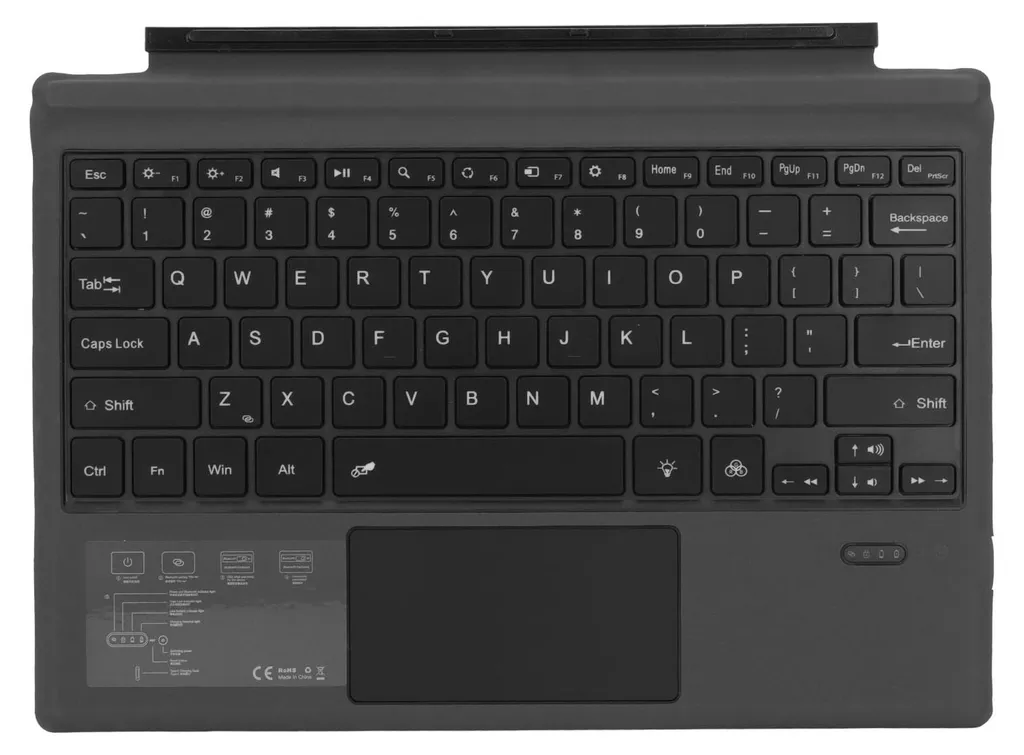 Clavier Rétroéclairé 7 Couleurs pour Surface Pro avec Trackpad Précis
