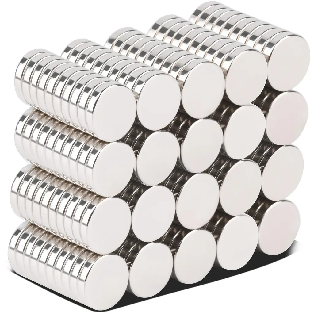 200 Petits Aimants Néodyme 10x2mm Puissants pour Frigo et Tableau Blanc